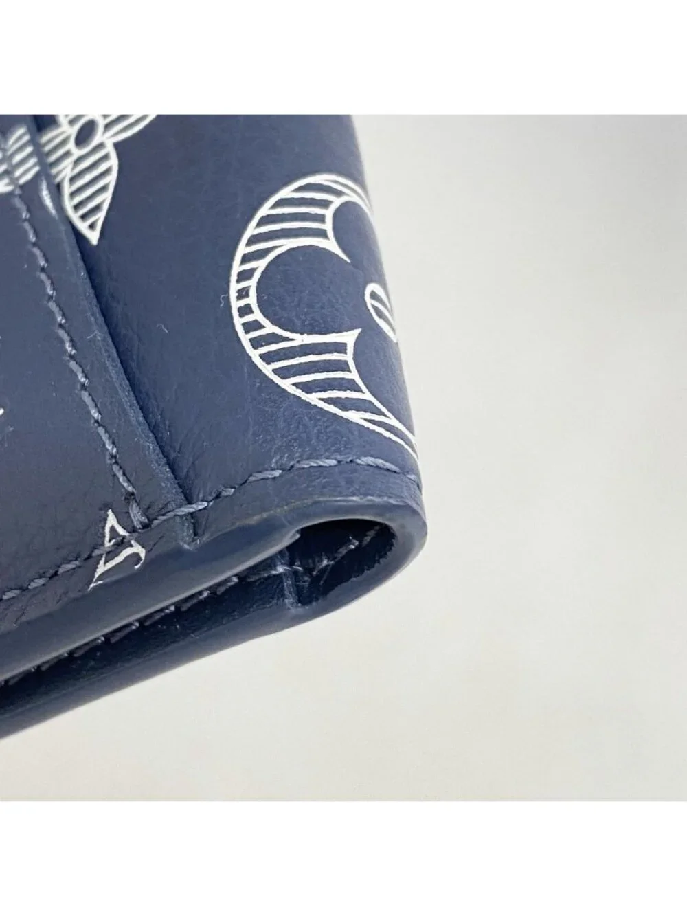 Louis Vuitton Card Case Monogram Shadow Organizer de Poche Blue Marine